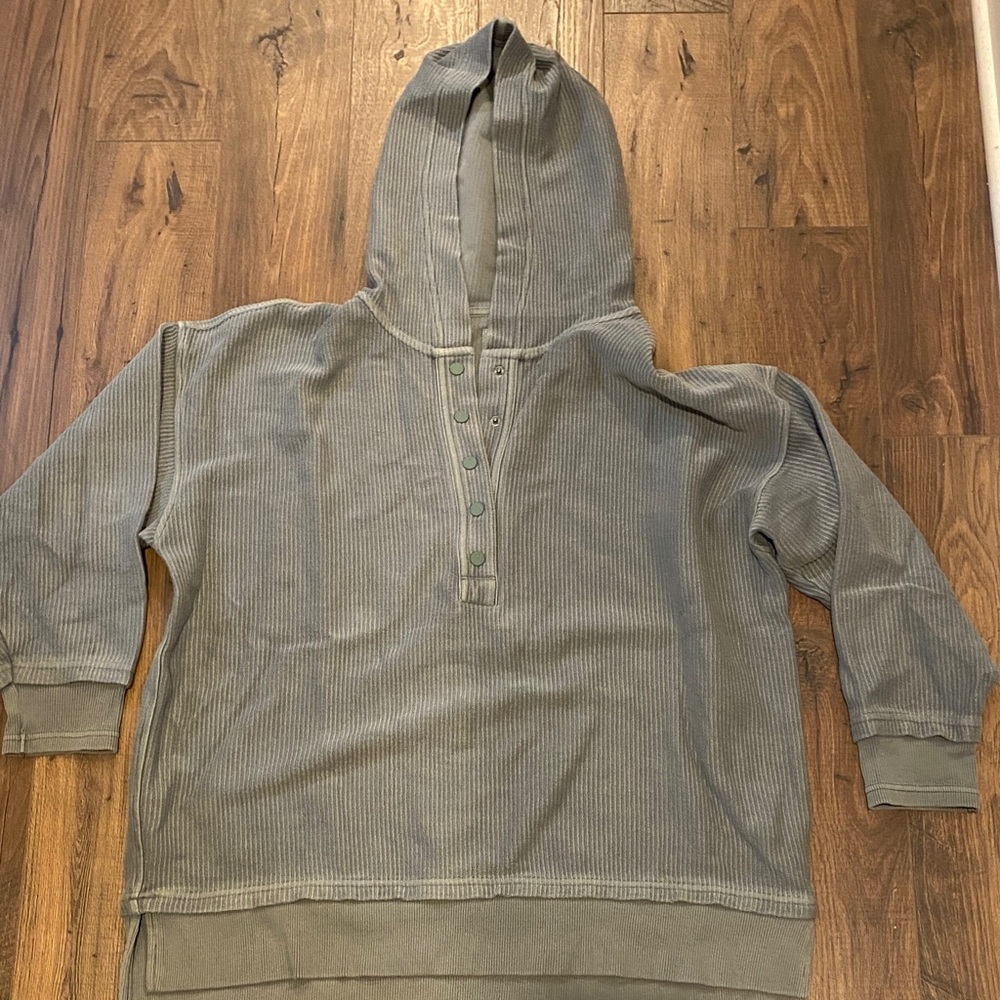 Aerie Faded Olive Hooded Sweatshirt